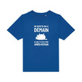 T-shirt original enfant Ne-remets-pas-a-demain couleur Royal Blue flex Blanc