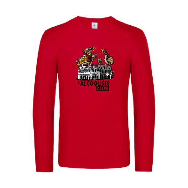 alcoolizee-t-shirt-manches-longues-original-humour -Red