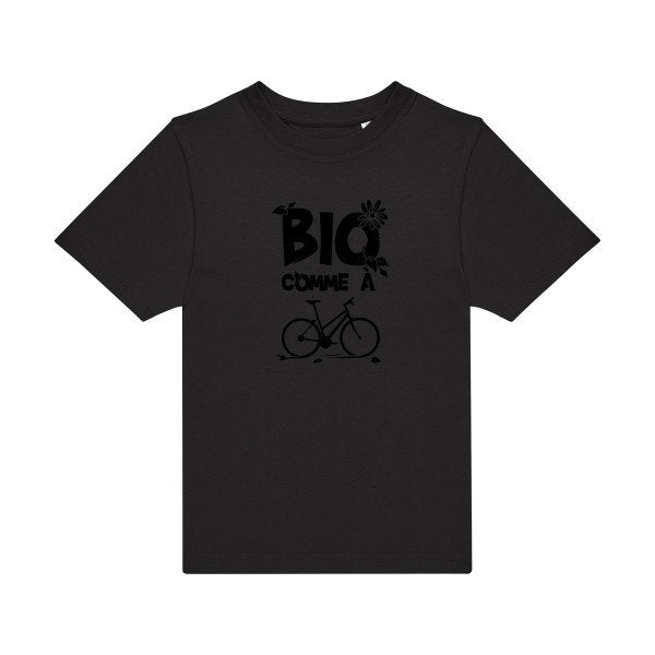 T-shirt original enfant Bio-comme-un-velo couleur Black flex Noir