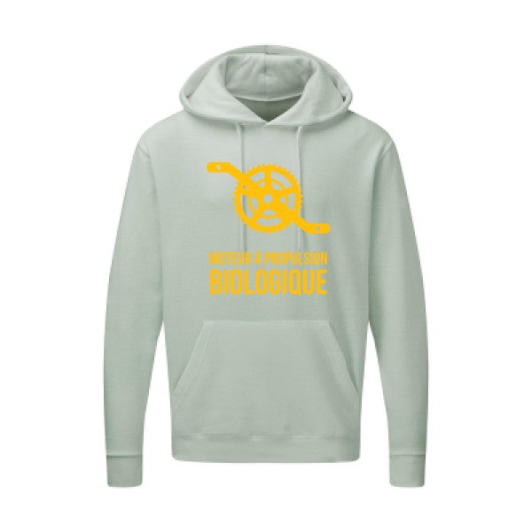 Cyclisme & écologie jaune Or |Sweat capuche imprimé homme