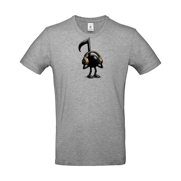 La-musique-dans-la-peau- T-shirt-musique  couleur Sport Grey Non Bio