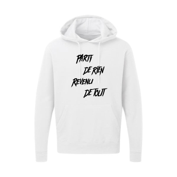 Parti de rien |Sweat  capuche humoristique noir 