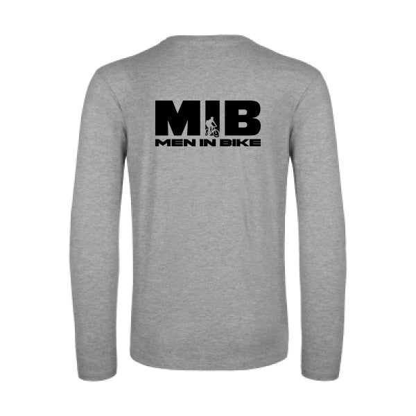 men in bike - t shirt- manches- longues- original- humour- Sport Grey impression Dos