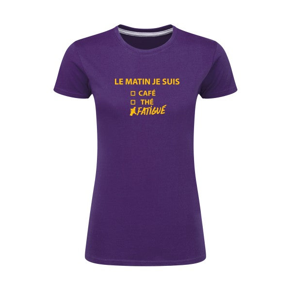 Le matin je suis...| jaune Or |T shirt original femme|SG