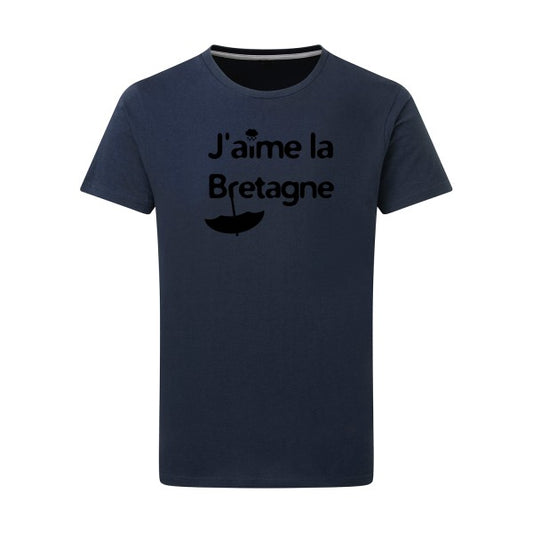 J'aime la Bretagne - Flex noir Tshirt original Denim  XL