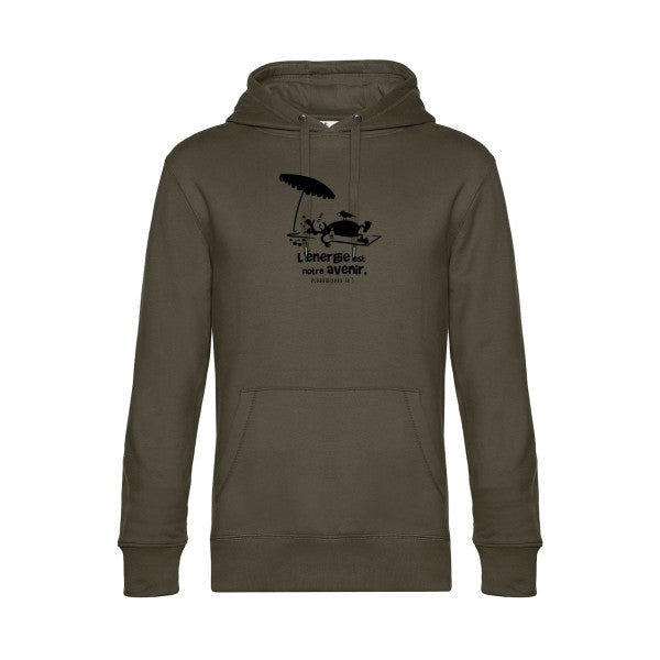 l-energie-est-notre-avenir sweat shirt original Khaki flex Noir impression Face