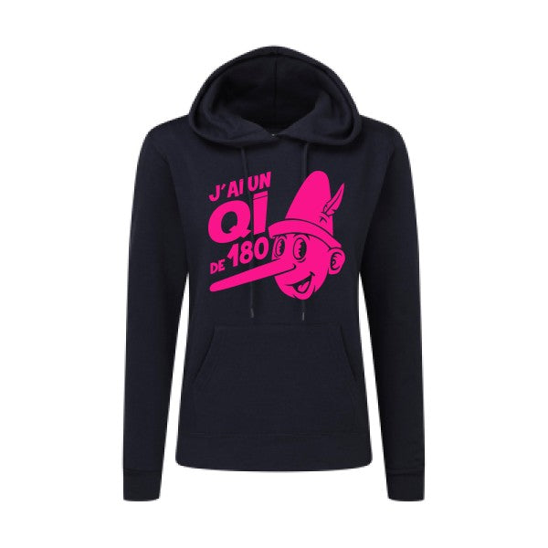 Quotient intellectuel Rose Fluo |Sweat original à capuche Femme