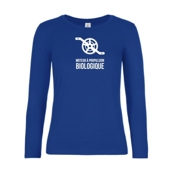 t-shirt lsl femme Cyclisme-&-ecologie Royal Blue flex blanc