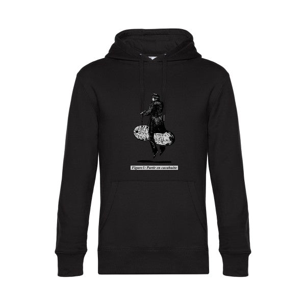 Partir-en-cacahuete- Sweat à capuche original Black - RueDuTeeshirt