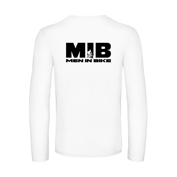 men in bike - t shirt- manches- longues- original- humour- White impression Dos