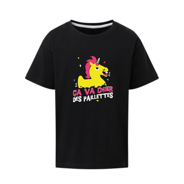 ça va chier des paillettes SG - Kids T-shirt enfant Dark Black Taille 152 (11-12/2XL)