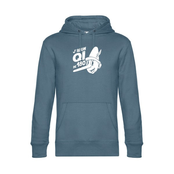 Quotient-intellectuel sweat shirt original nordic blue flex Blanc impression Face