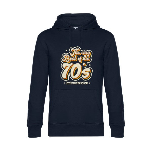 70s- Sweat à capuche original Navy Blue - RueDuTeeshirt
