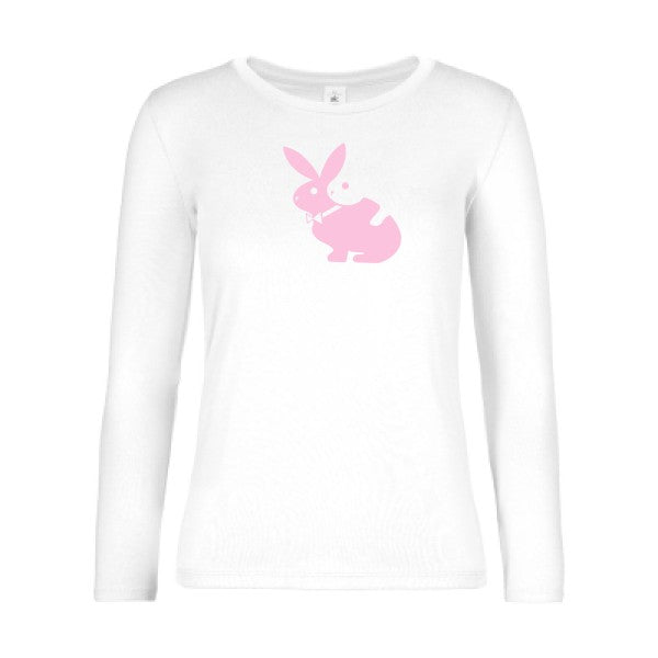 t-shirt lsl femme hot- White flex Rose