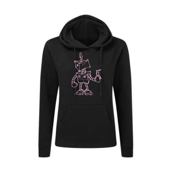 Robot & Bird Rose |Sweat original à capuche Femme