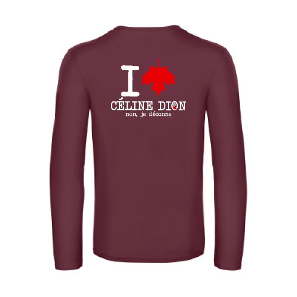 i-love-celine-t-shirt-manches-longues-original-humour -Burgundy
