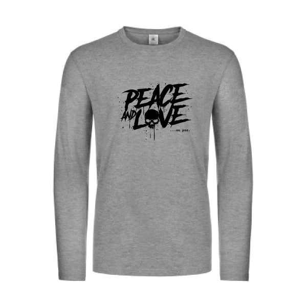 peace or no peace - t shirt- manches- longues- original- humour- Sport Grey impression Face