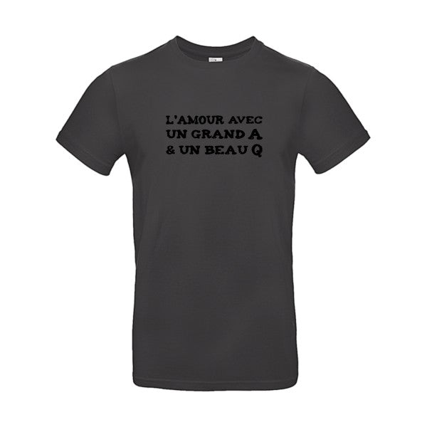 L'Amour avec un grand A et un beau Q ! flex noir B&C - E190 T-shirt|Used Black||2XL