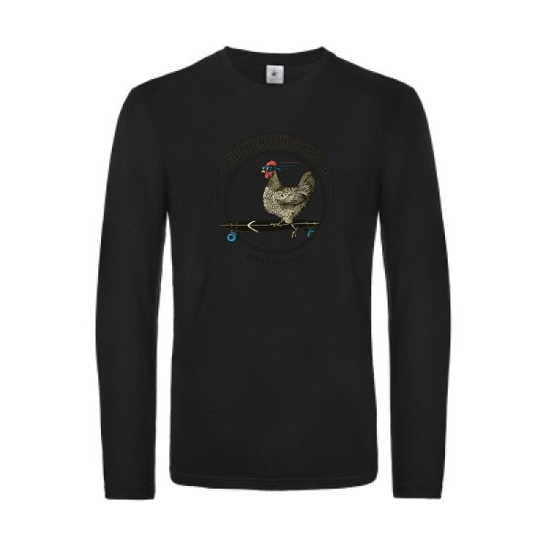 chicken-longboard-t-shirt-manches-longues-original-humour -Black