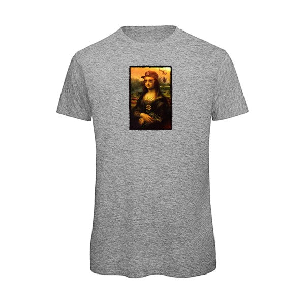 T-shirt humour original La Joconde T Shirt couleur Sport Grey