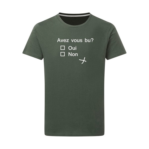 Avez vous bu ? -Flex Blanc sur T-shirt SG  Thyme  2XL