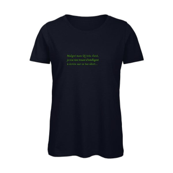 T shirt humour bio femme   femme bio|QI Vert pomme 