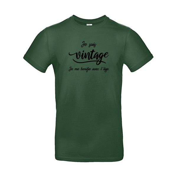 Je suis vintage  flex noir B&C - E190 T-shirt|Bottle Green||2XL