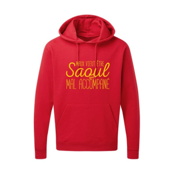 Maux vieut être Saoul jaune Or |Sweat capuche imprimé homme