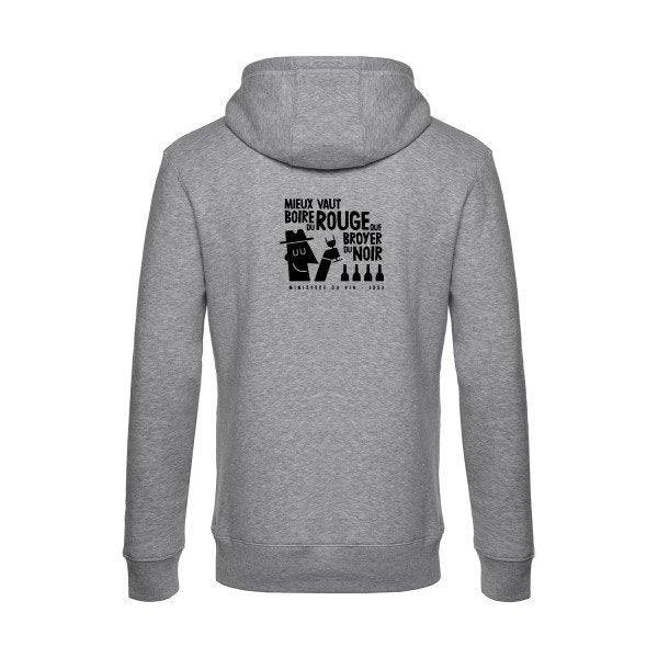 Mieux-vaut sweat shirt original Heather Grey flex Noir impression Dos