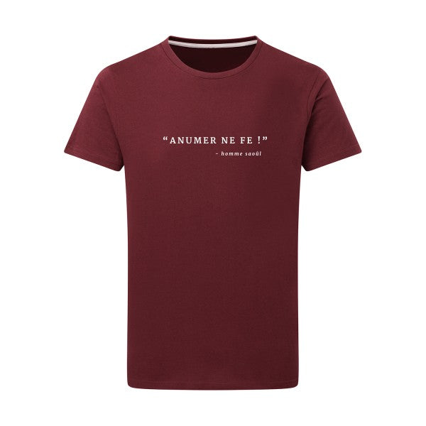 ANUMER NE FE! Blanc -Flex Blanc sur T-shirt SG  Burgundy  2XL