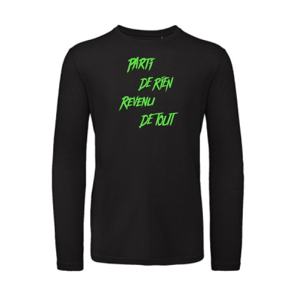 Parti de rien Vert fluo |T shirt bio homme rigolo manches longues