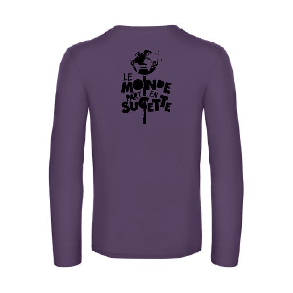 le monde part en sucette - t shirt- manches- longues- original- humour- Urban Purple impression Dos