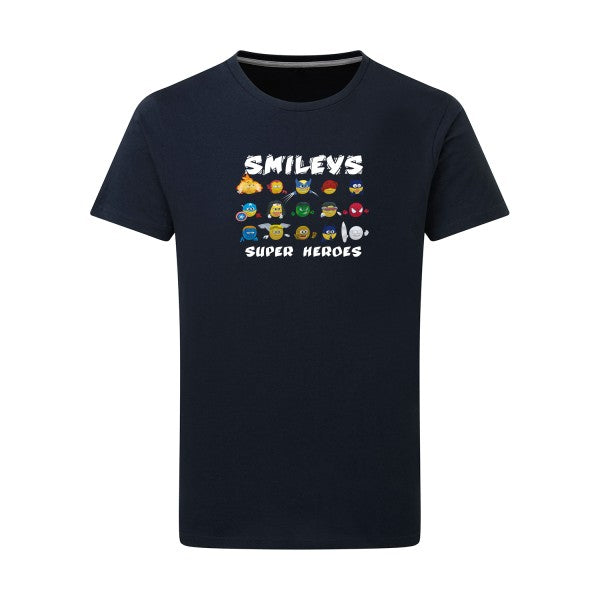 T-shirt homme Super Smileys - T-shirt rigolo avec des smileys expressifs Navy 5XL