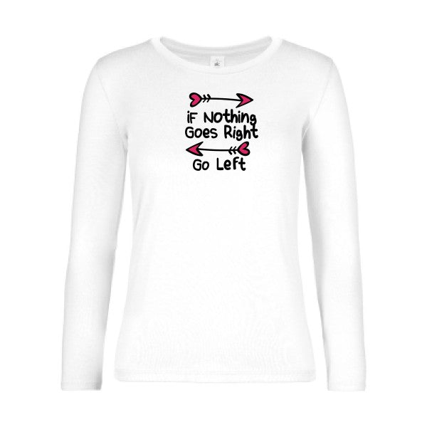 t-shirt lsl femme Go-right--B&C-E190-LSL-women--T-shirt-femme-manches-longues White flex 