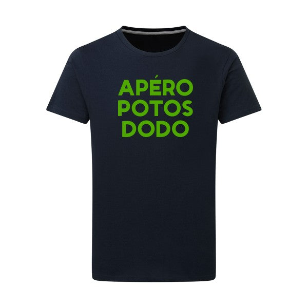 Apéro Potos Dodo  - Flex Vert pomme Tshirt original Navy  5XL