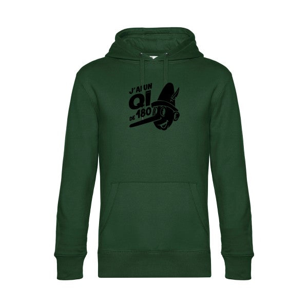 Quotient-intellectuel sweat shirt original Bottle Green flex Noir impression Face