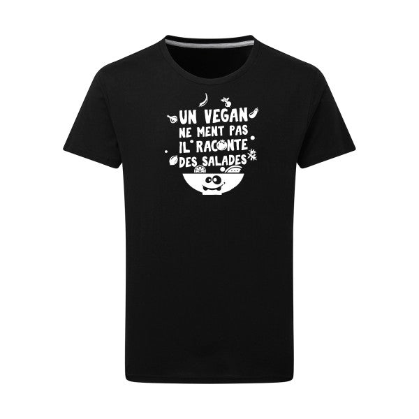 Un vegan ne ment pas Blanc -Flex Blanc sur T-shirt SG  Dark Black  4XL