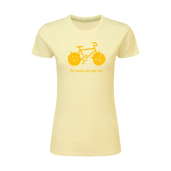 cat-cat bike | jaune Or |T shirt original femme|SG