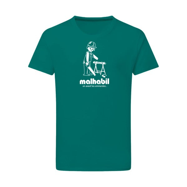 Malhabil... - Flex Blanc Tshirt original Emerald Green  2XL