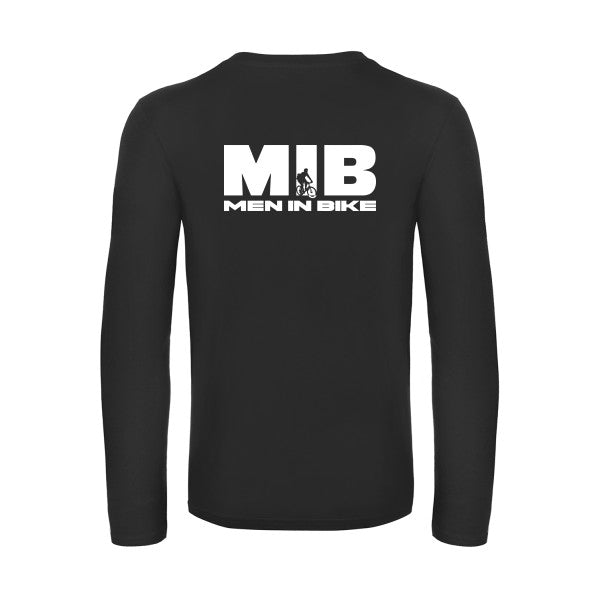 men in bike - t shirt- manches- longues- original- humour- Black impression Dos