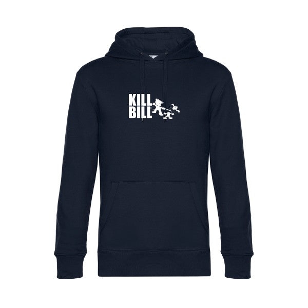kill-bill sweat shirt original Navy Blue flex Blanc impression Face