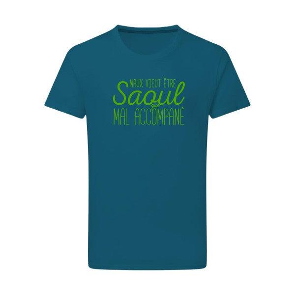 Maux vieut être Saoul vert pomme -Flex vert pomme sur T-shirt SG  Petrol  2XL