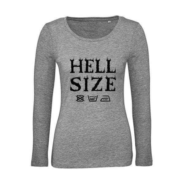 HELL SIZE ! Noir |   T shirt manches longues femme|100% bio