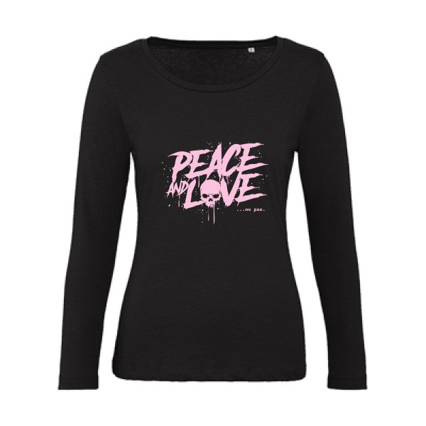 Peace or no peace Rose |   T shirt manches longues femme|100% bio