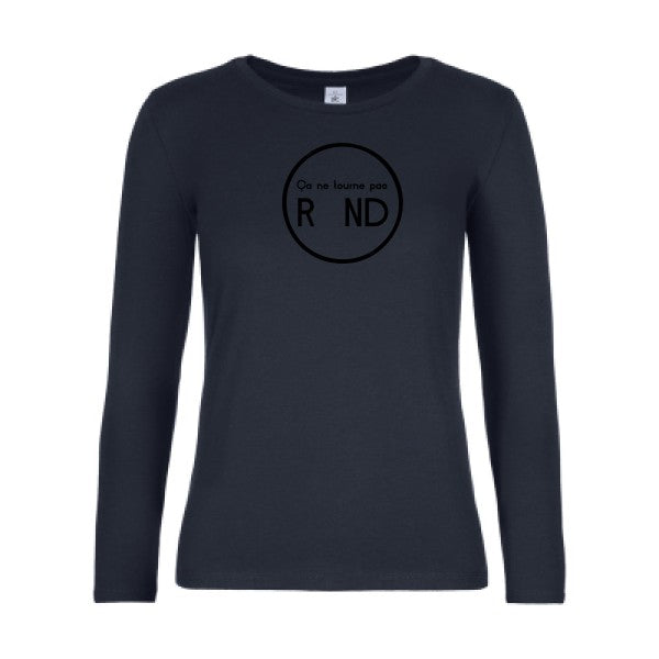t-shirt lsl femme ca-ne-tourne-pas-rond- Navy flex Noir