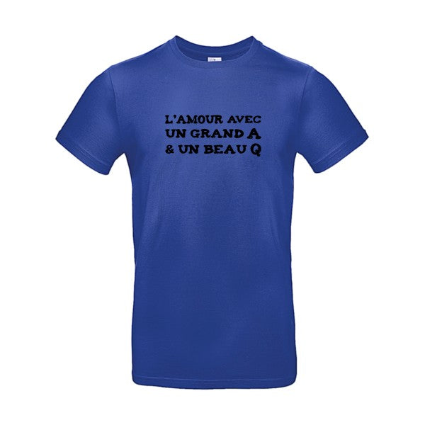 L'Amour avec un grand A et un beau Q ! flex noir B&C - E190 T-shirt|Cobalt Blue||2XL