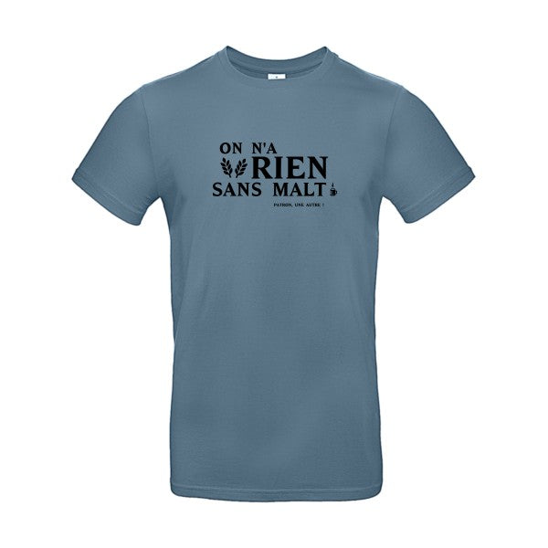 On n'a rien sans malt Flex noir |E190 T-shirt|Stone Blue||2XL