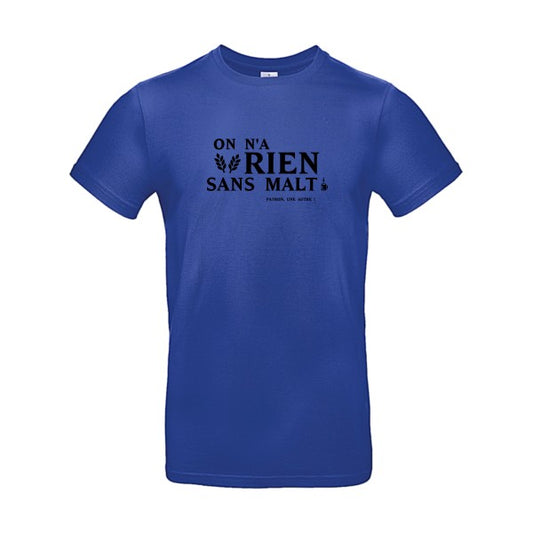 On n'a rien sans malt Flex noir |E190 T-shirt|Cobalt Blue||2XL