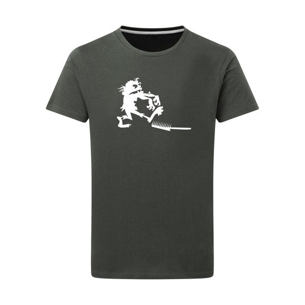 Zombie gag -Flex Blanc sur T-shirt SG  Charcoal  5XL