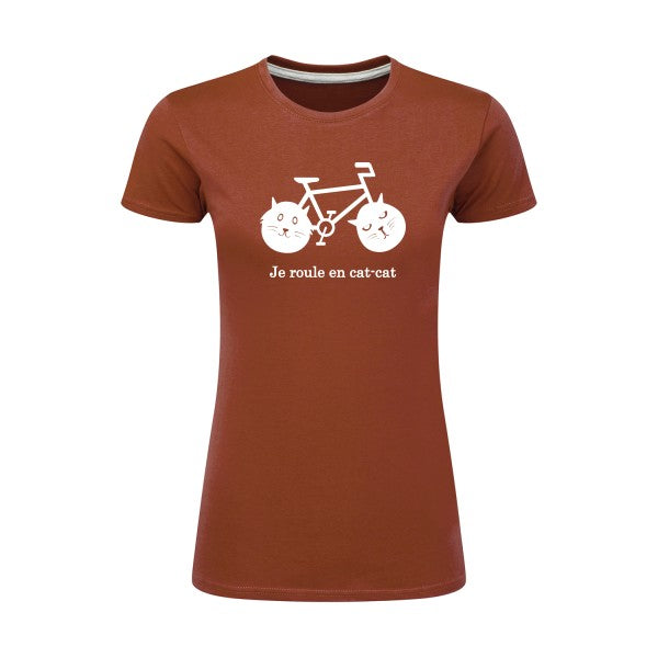 cat-cat bike | Blanc |T shirt original femme|SG